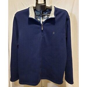Izod Quarter Zip Fleece Sweatshirt Mens Size X-Large Dk Blue